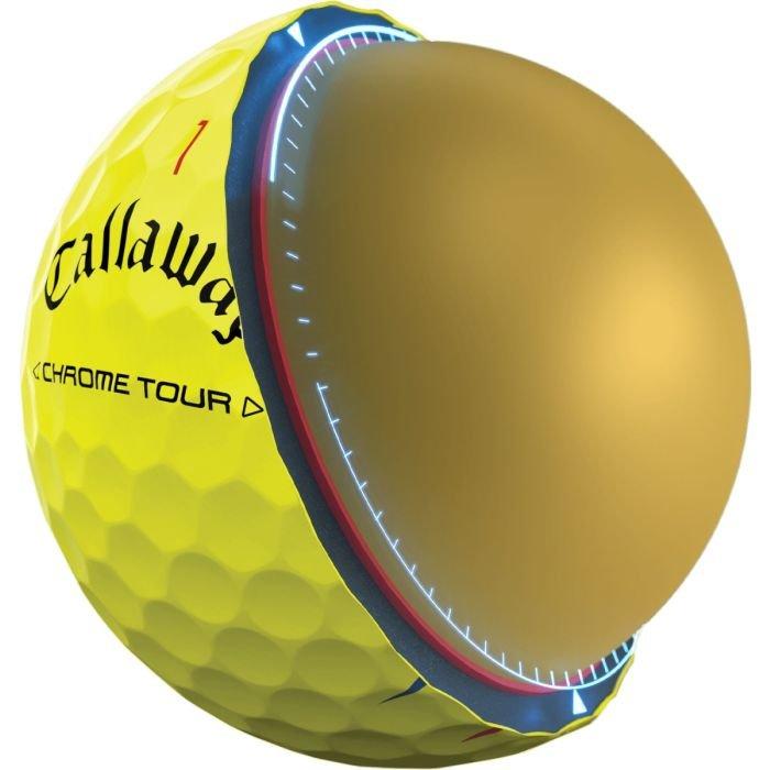 Chrome Tour Triple Track Golf Balls 2025 - Yellow